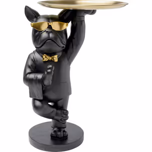 Stolik pomocniczy COOL BULLDOG TRAY 40x34 - czarny/złoty