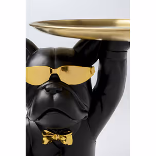 Stolik pomocniczy COOL BULLDOG TRAY 40x34 - czarny/złoty