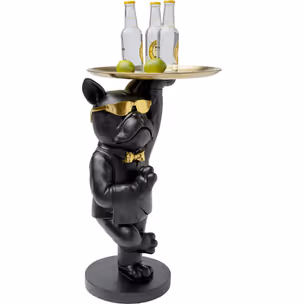 Stolik pomocniczy COOL BULLDOG TRAY 40x34 - czarny/złoty
