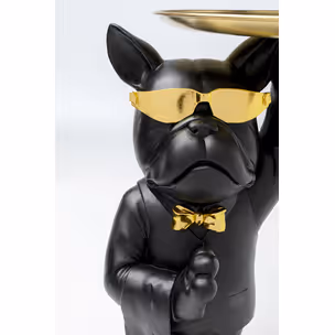 Stolik pomocniczy COOL BULLDOG TRAY 40x34 - czarny/złoty