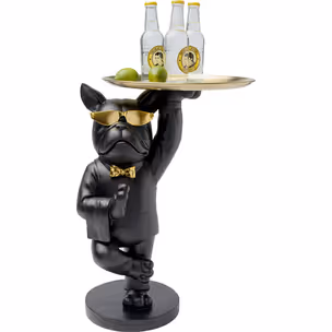 Stolik pomocniczy COOL BULLDOG TRAY 40x34 - czarny/złoty