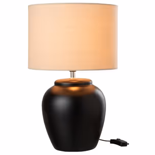 Lampa stołowa MELI - czarny/beżowy
