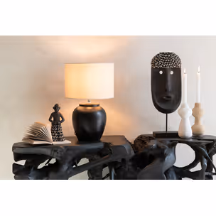 Lampa stołowa MELI - czarny/beżowy