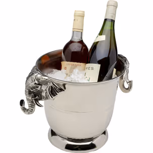 Cooler do wina HAPPY ELEPHANTS - srebrny