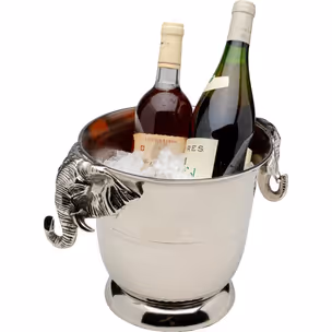 Cooler do wina HAPPY ELEPHANTS - srebrny