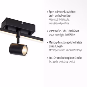 Lampa sufitowa BARIK 6523-18 - czarny
