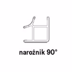 Narożnik wew./zew. 90° RAUBASE - stal szczotkowana / wys. 10 cm