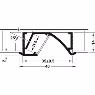 Profil wpuszczany LOOX 1193 - aluminium/biały / gł. 14 mm / dł. 250 cm