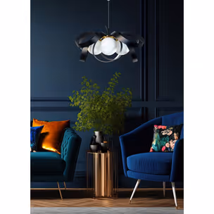 Lampa wisząca NELA FLAT 65 1139 - czarny/złoty