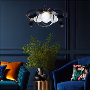 Lampa wisząca NELA FLAT 65 1139 - czarny/złoty
