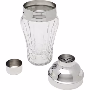 Shaker do drinków szkło transparentne i srebrne aluminium 500 ml