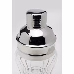 Shaker do drinków szkło transparentne i srebrne aluminium 500 ml