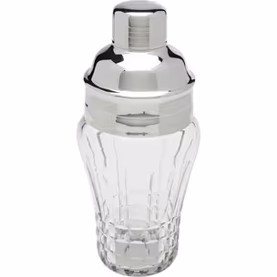 Shaker do drinków szkło transparentne i srebrne aluminium 500 ml