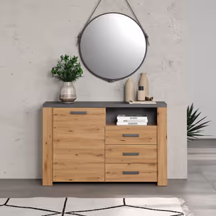 Komoda 1-drzwiowa z szufladami FOLLOW - dąb artisan/matera