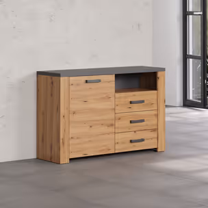 Komoda 1-drzwiowa z szufladami FOLLOW - dąb artisan/matera