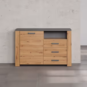 Komoda 1-drzwiowa z szufladami FOLLOW - dąb artisan/matera