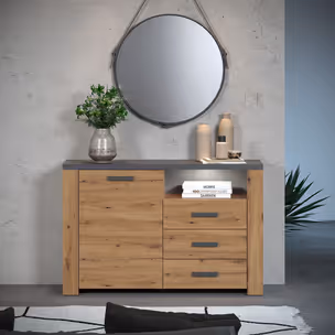 Komoda 1-drzwiowa z szufladami FOLLOW - dąb artisan/matera