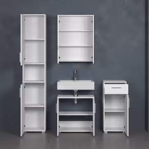 Szafka wisząca z lustrami WONS Bathroom - biały