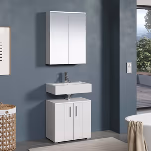 Szafka 1-drzwiowa z szufladą WONS Bathroom - biały połysk