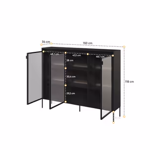 Witryna niska TREND TR-08 - czarny