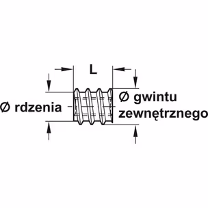 Mufa wkręcana, na wkrętak płaski, stal Ø gwintu zewnętrznego: 14 mm, gwint wewnętrzny: M8, długość: 15 mm