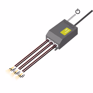 Dystrybutor 3-kanałowy z funkcją przełączania 24V/3,5A/czarny/ Hafele Loox 24V długość kabla: 20 cm