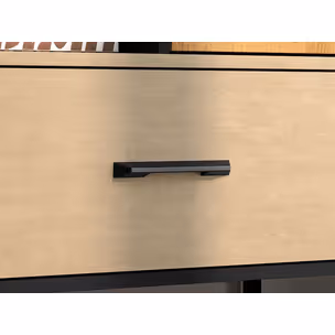 Regał z szafką COLT 04 - dąb craft/czarny/stal