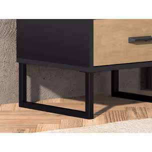 Szafka nocna z szufladą COLT 08 - dąb craft/czarny/stal
