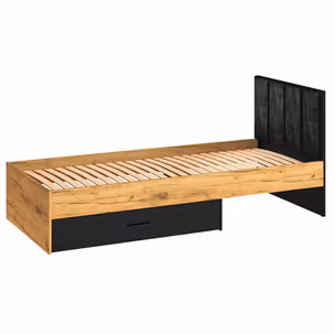 Łóżko z szufladą i stelażem COLT 10 90x200 - dąb craft/czarny