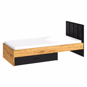 Łóżko z szufladą i stelażem COLT 10 90x200 - dąb craft/czarny