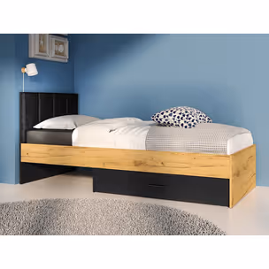Łóżko z szufladą i stelażem COLT 10 90x200 - dąb craft/czarny