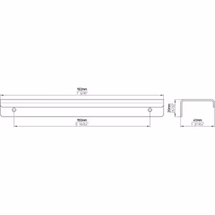 Uchwyt listwowy 2372 - antracyt stal nierdzewna / rozstaw 160 mm