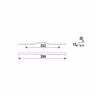 Uchwyt meblowy UA130 - aluminium / rozstaw 352 mm
