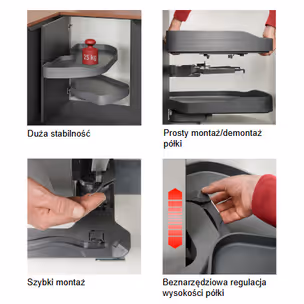 Półka narożna HAFELE TRIGON / 500 / biały / prawa