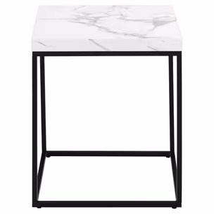 Stolik kawowy BAROSSA 40x40 - biały marmur/czarny