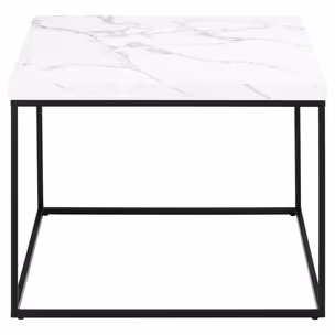 Stolik kawowy BAROSSA 60x60 - biały marmur/czarny