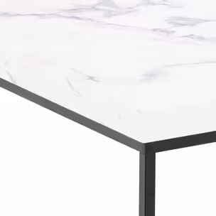 Stolik kawowy BAROSSA 60x60 - biały marmur/czarny