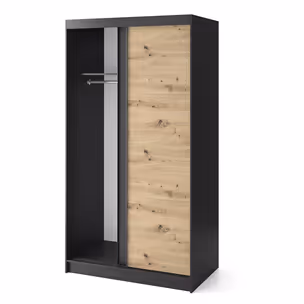 Szafa przesuwna ESVILLE 2-drzwiowa - dąb artisan/czarny mat