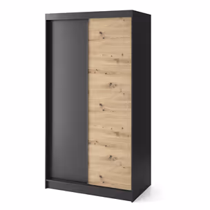 Szafa przesuwna ESVILLE 2-drzwiowa - dąb artisan/czarny mat