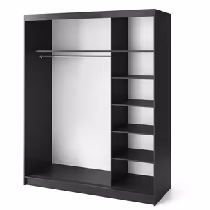 Szafa przesuwna z lustrem ESVILLE 3-drzwiowa - dąb artisan/czarny mat
