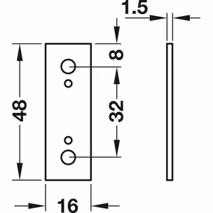Płytka dystansowa do złączy KEKU - czarna / H=1,5 mm
