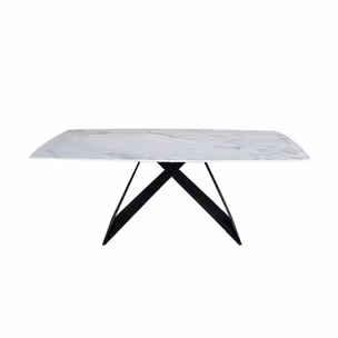 Stół MODIG 180x90 - biały marmur/czarny
