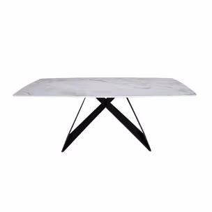 Stół MODIG 180x90 - biały marmur/czarny