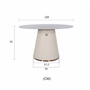 Stół okrągły MODIG 120 cm - biały