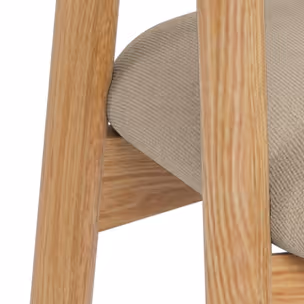 Krzesło z podłokietnikami ADDI - ciepły beżowy/dąb
