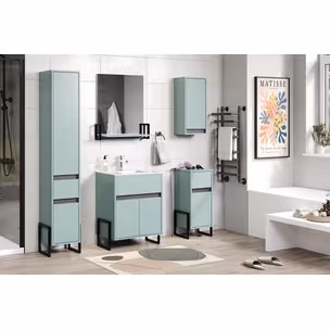 Lustro z półką MATIX Bathroom - miętowy/antracyt