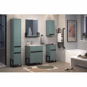 Lustro z półką MATIX Bathroom - miętowy/antracyt