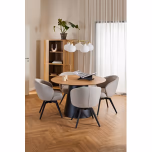 Stół okrągły SOLI 120 cm - dąb/czarny