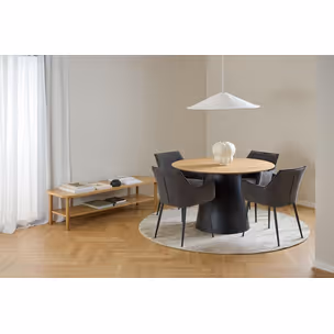 Stół okrągły SOLI 120 cm - dąb/czarny
