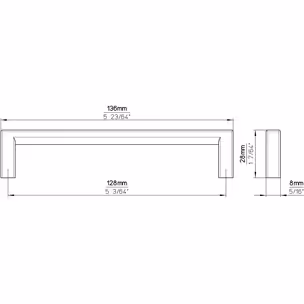 Uchwyt 2108 - czarny mat / rozstaw 128 mm